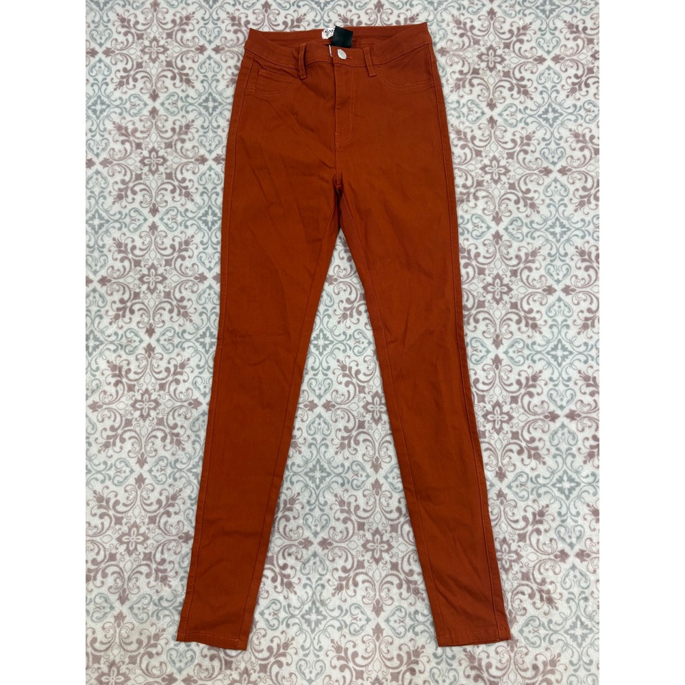 Swank A Posh Rust Orange High Waisted Skinny Pants Size L/XL Stretch Cotton